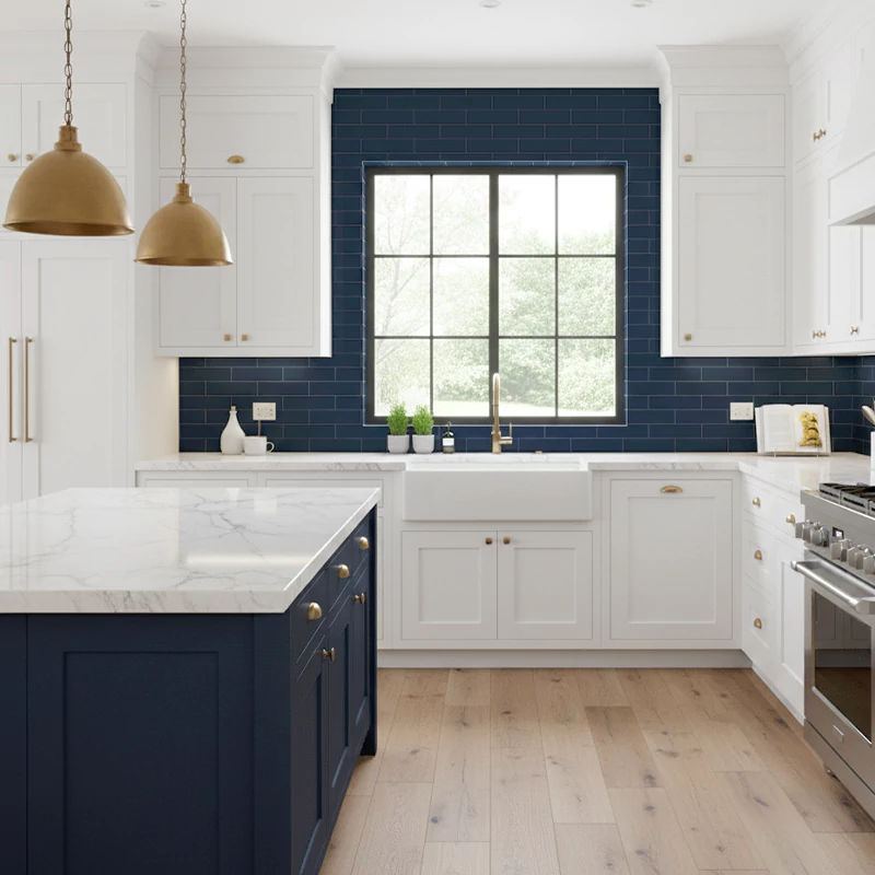 سرامیک ایفا سرام برند میلان طرح بریک مونوکالر آبی نفتی کد 90 کریستال پولیش سایز 30*8