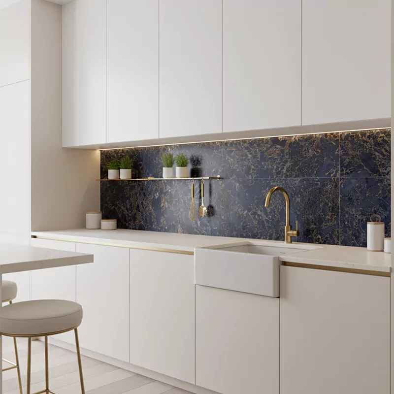 سرامیک ایفا سرام برند میلان طرح کاوالی آبی تیره نانو پولیش سایز 120*60