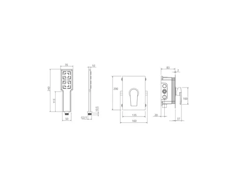 شیر حمام توکار شودر مدل رومر پلاس تیپ 2 BRASS