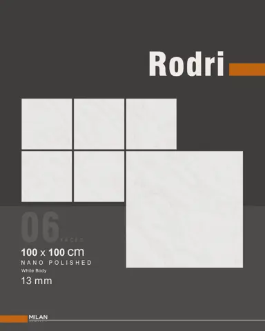 سرامیک ایفا سرام برند میلان طرح رودری سفید پولیش سایز 100*100