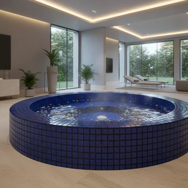 کاشی استخری البرز آبی کد SKY Blue 94 براق سایز 2/5*2/5