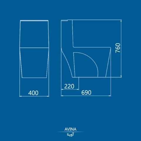 توالت فرنگی کرد مدل آوینا