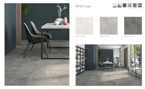 پرسلان صبا طرح سایمون طوسی تیره مات سایز 80*80