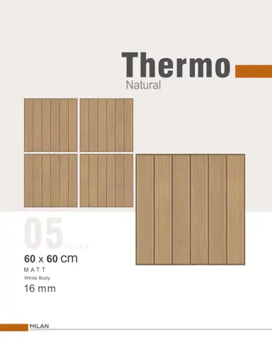پرسلان ایفا سرام برند میلان طرح ترمو نچرال کرم مات سایز 60*60