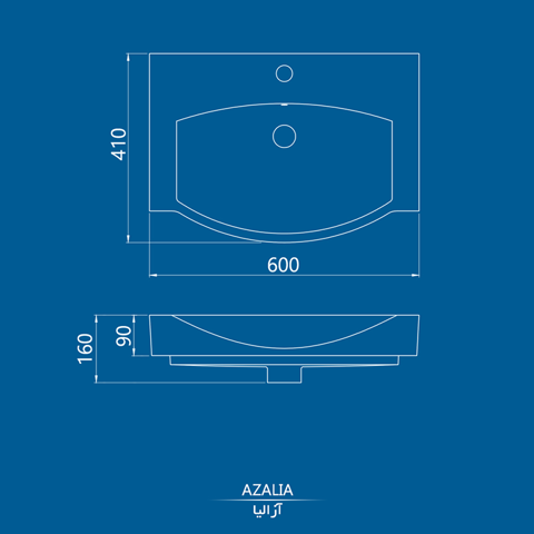 روشویی روکابینتی کرد مدل آزالیا 60