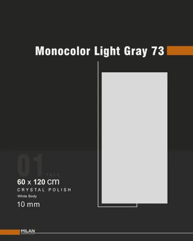 سرامیک ایفا سرام برند میلان طرح مونوکالر طوسی روشن کد 73 کریستال پولیش سایز 120*60