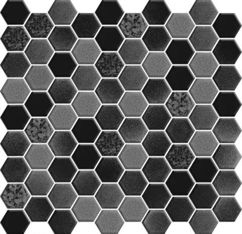 کاشی استخری سرام آرا برند آرژنا طرح بلونیا سفید براق شش ضلعی