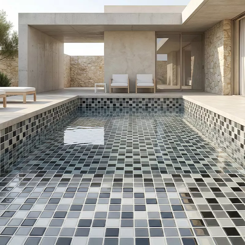 کاشی استخری آپادانا برند میراک طرح سزار طوسی تیره براق سایز 30*30