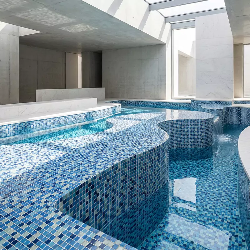 کاشی استخری ایلدیز برند میراک طرح لوستری میکس کد 5038 سایز 2/5*2/5