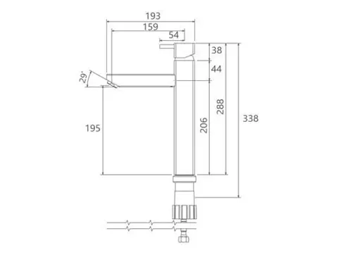 شیر روشویی پایه بلند شودر مدل یونیک