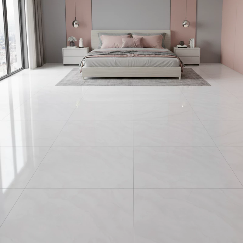 سرامیک ایفا سرام برند میلان طرح رودری سفید پولیش سایز 100*100