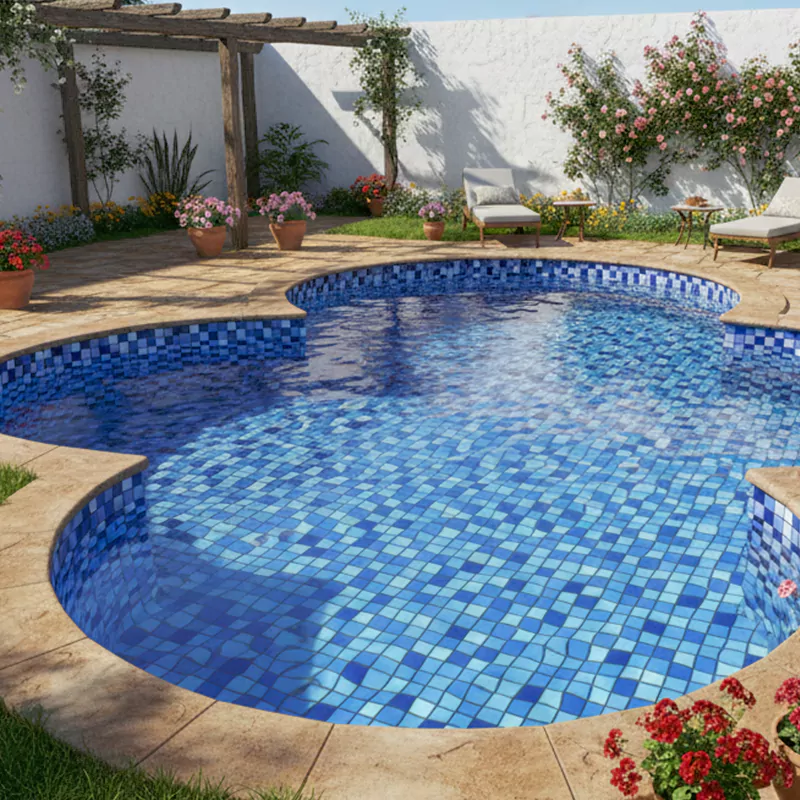 کاشی استخری البرز میکس آبی کد CG URC 71 براق سایز 2/5*2/5