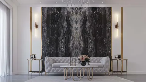 اسلب مهسرام طرح بوک مچ بلک رز مشکی پولیش کد P7070 سایز 240*120