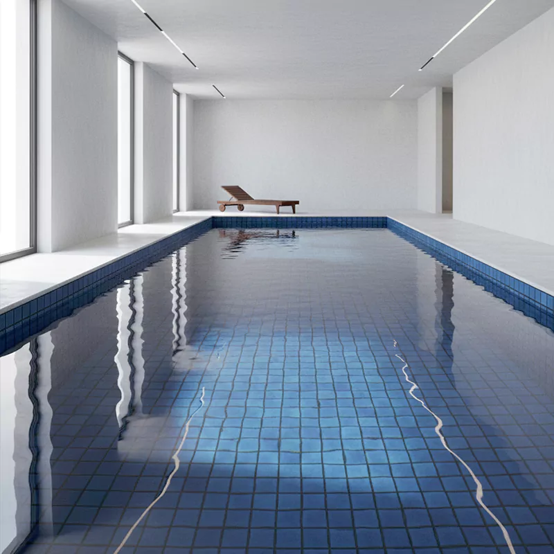 کاشی استخری البرز آبی کد SKY Blue 93 براق سایز 2/5*2/5