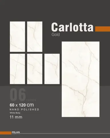 سرامیک ایفا سرام برند میلان طرح کارلوتا طلایی پولیش سایز 120*60