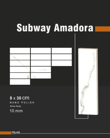 سرامیک ایفا سرام برند میلان طرح سابوی آمادورا نانو پولیش سایز 30*8