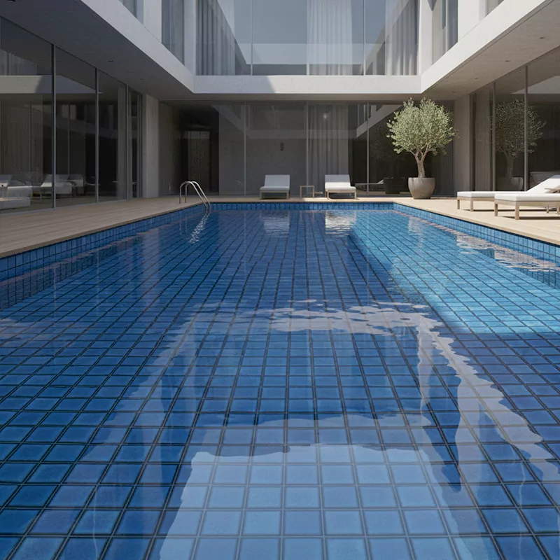 کاشی استخری البرز آبی کد SKY Blue 93 براق سایز 2/5*2/5
