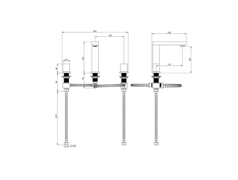 شیر روشویی سه تکه شودر مدل اروپا