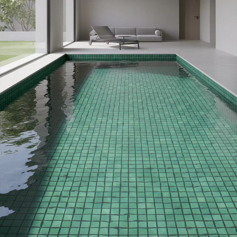کاشی استخری البرز سبز کد SKY Green 98 براق سایز 2/5*2/5
