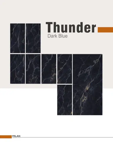 پرسلان ایفا سرام برند میلان طرح تاندر آبی تیره نانو پولیش سایز 160*80