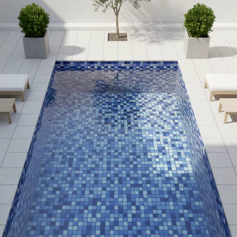 کاشی استخری البرز میکس آبی کد CG URC 71 براق سایز 2/5*2/5