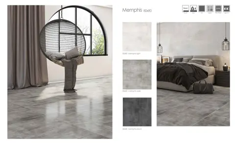 پرسلان صبا طرح ممفیس طوسی تیره مات سایز 80*80