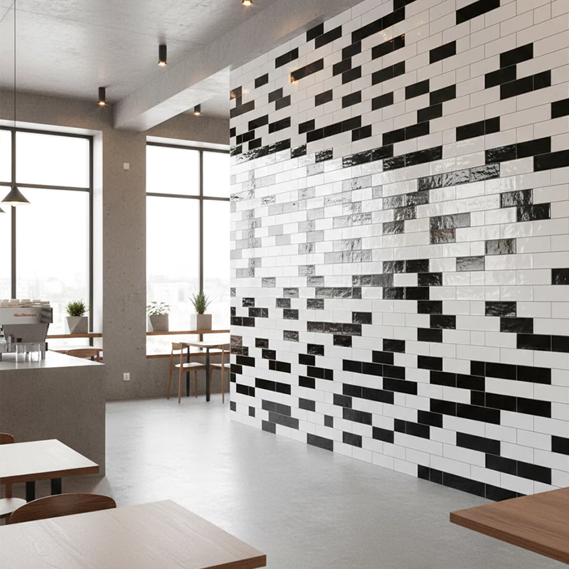 سرامیک ایفا سرام برند میلان طرح بریک مونوکالر مشکی کد 85 کریستال پولیش سایز 30*8