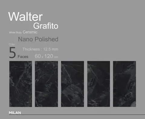 سرامیک ایفا سرام برند میلان طرح والتر گرافیتو پولیش سایز 120*60