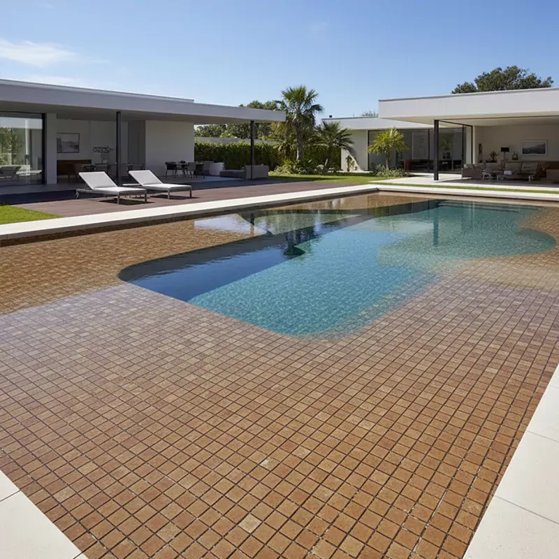 کاشی استخری گهرفام کد BS06 قهوهای مات سایز 2/5*2/5