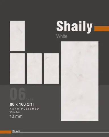 پرسلان ایفا سرام برند میلان طرح شایلی سفید پولیش سایز 160*80