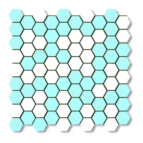 کاشی استخری البرز میکس آبی کد SGA URS 5 براق شش ضلعی