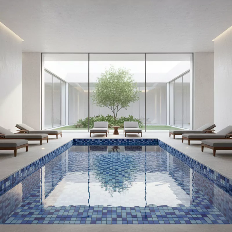 کاشی استخری البرز میکس آبی کد CG URC 71 براق سایز 2/5*2/5