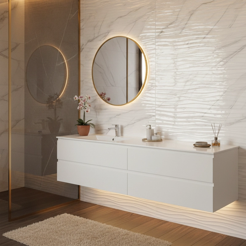 کاشی الوند لوکس طرح آرتیکا سفید دکور براق سایز 90*30