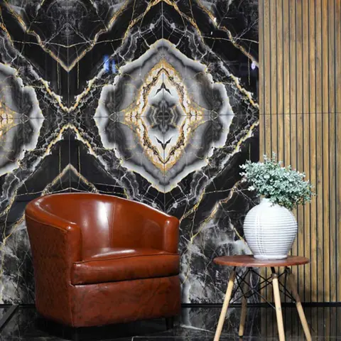 سرامیک ایفا سرام برند میلان طرح فور مچ باراکا مشکی نانو پولیش سایز 120*60