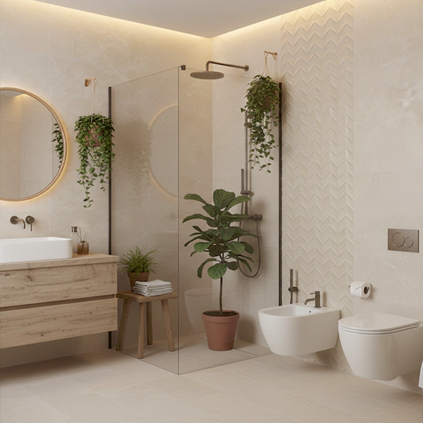 سرامیک سرام نگار طرح دنیز کرم دکور زیگزاگی مات سایز 90*30