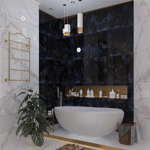 سرامیک ایفا سرام برند میلان طرح گالیله آبی تیره پولیش سایز 120*60