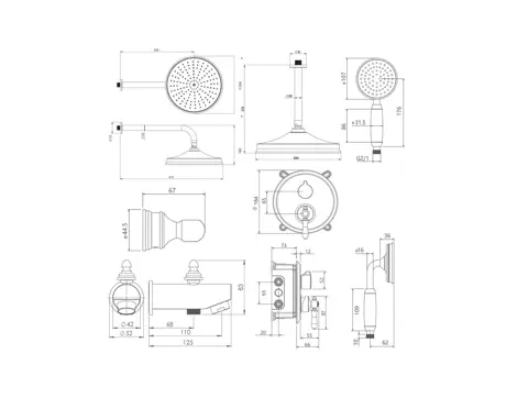 شیر حمام توکار شودر مدل زیگموند تیپ 4 BRASS