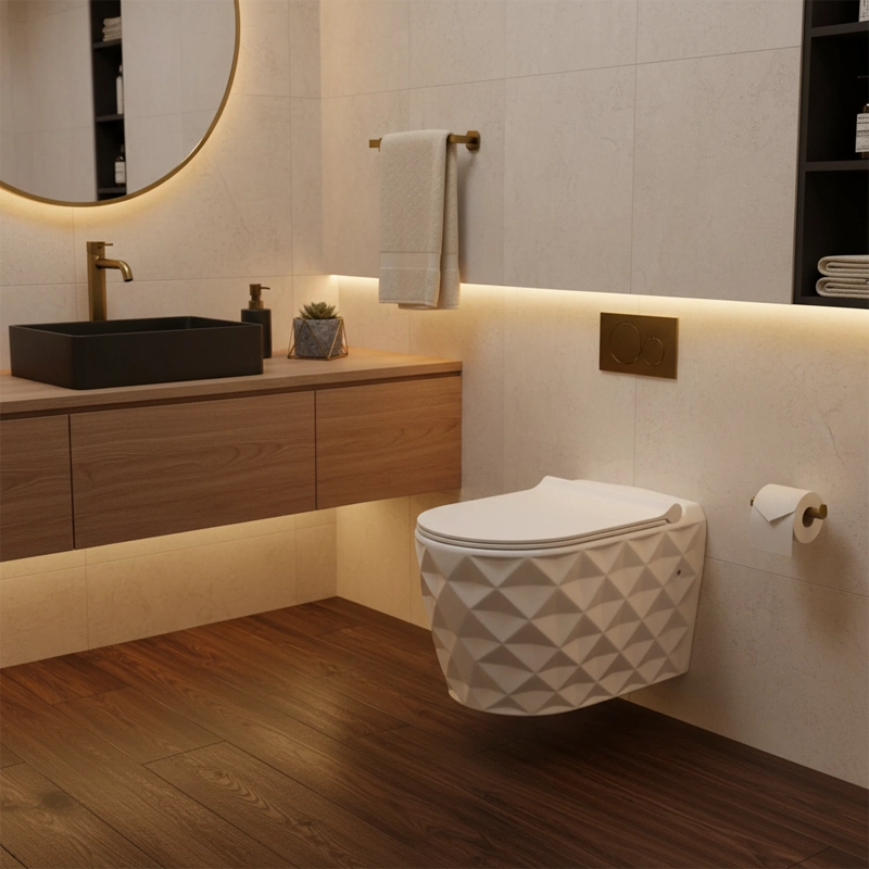 توالت فرنگی وال هنگ پارس سرام مدل الماس