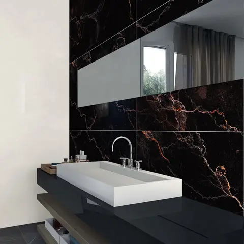 سرامیک ایفا سرام برند میلان طرح تاندر مشکی پولیش سایز 150*75