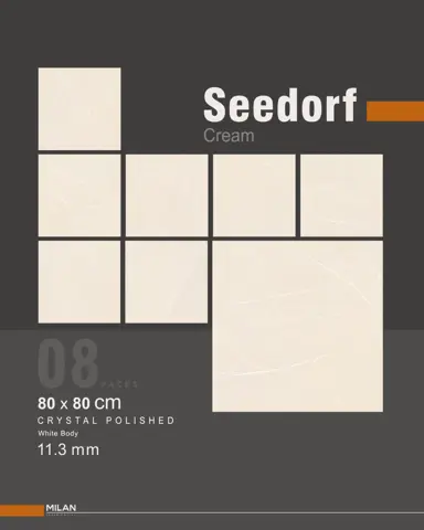 سرامیک ایفا سرام برند میلان طرح سیدورف کرم پولیش سایز 80*80