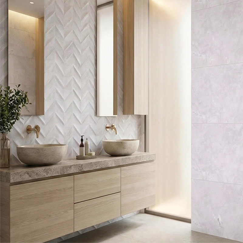 سرامیک سرام نگار طرح دنیز طوسی دکور زیگزاگی مات سایز 90*30