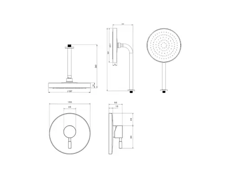 شیر حمام توکار شودر مدل مارینو تیپ 1 ABS
