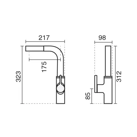 شیر آشپزخانه شاوری KWC مدل آوا