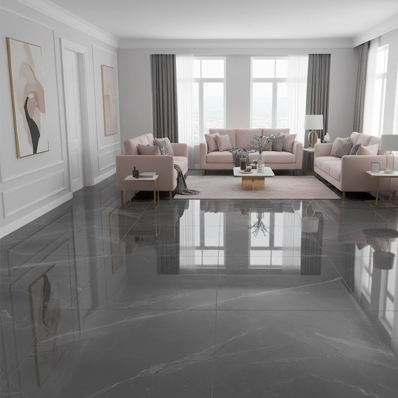 سرامیک ایفا سرام برند میلان طرح الکترا طوسی تیره پولیش سایز 100*100