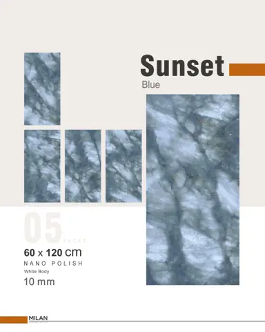 سرامیک ایفا سرام برند میلان طرح سان ست آبی نانو پولیش سایز 120*60