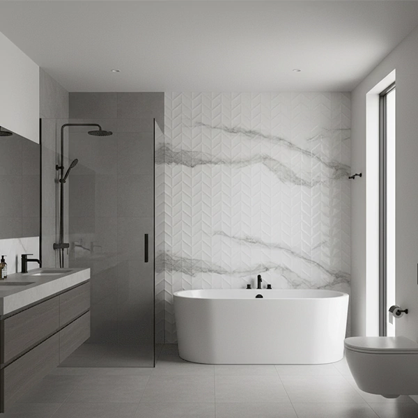 سرامیک سرام نگار طرح کلکته سفید زیگزاگی براق سایز 90*30