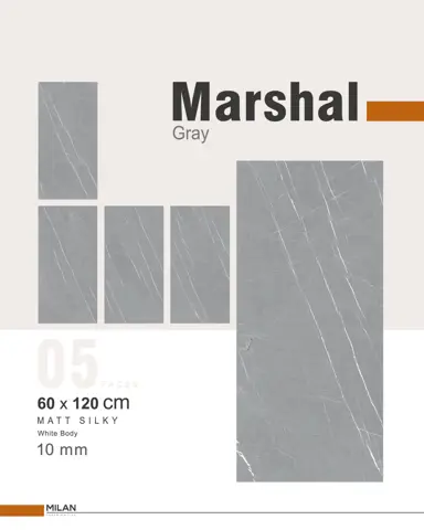 سرامیک ایفا سرام برند میلان طرح مارشال طوسی مات سایز 120*60