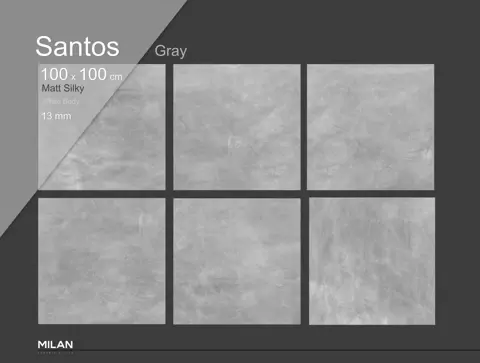 سرامیک ایفا سرام برند میلان طرح سنتوس طوسی تیره مات سایز 100*100