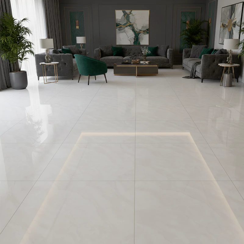 سرامیک ایفا سرام برند میلان طرح رودری سفید پولیش سایز 100*100