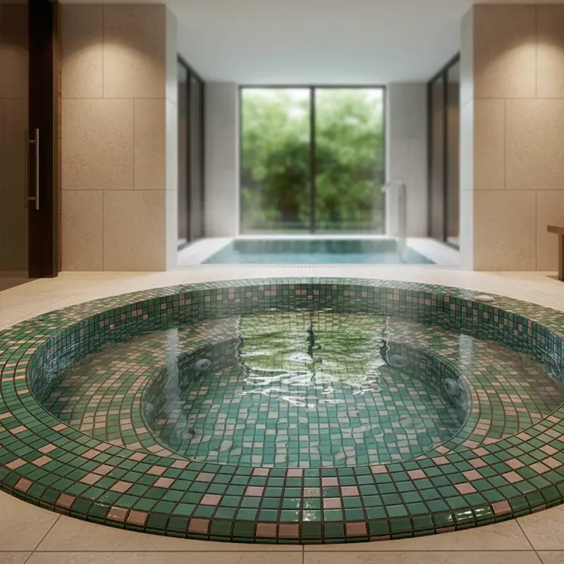 کاشی استخری البرز طرح میکس هوگو سبز براق سایز 2/5*2/5